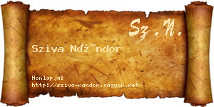 Sziva Nándor névjegykártya