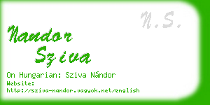 nandor sziva business card